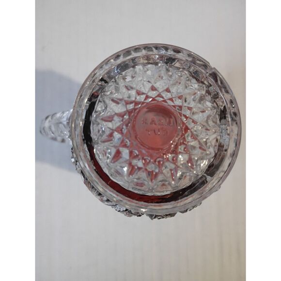 Gettysburg 1863 Civil War Ruby Stained Glass 4" EAPG Near Cut Pitcher Creamer - Picture 6 of 6